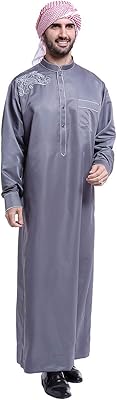 Thobe arabe islamique brodé pour hommes jenny d'arabie saoudite, abaya de dubaï grande