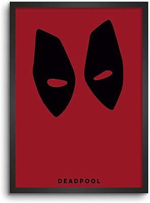 Affiche d'art encadrée lamron deadpool minimal wall decor, taille 8" x 12", verre