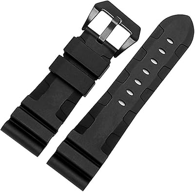 Bracelet de montre de rechange en caoutchouc pvd diver de 24 mm, boucle