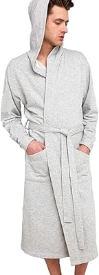 Peignoir d'été léger en coton avec capuche pour homme