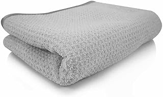 Serviette de séchage en microfibre 70/30 chemical guys avec bords gaufrés soyeux, gris