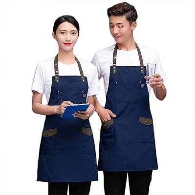 Tablier de cuisine en denim unisexe au design moderne gretal, adapté aux cafés