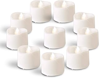 Bougies chauffe-plat à led sans flamme vacillantes homori, fonctionnant à piles, bougies blanches