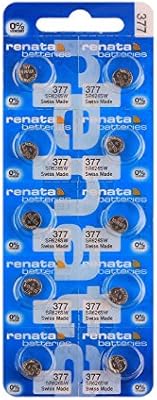 Ensemble de piles bouton renata swiss made silver 1,55 v 377 sr 626