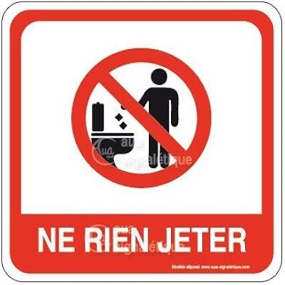 Aua signaletique - plaque de porte ne rien jeter dans les wc pvcsign