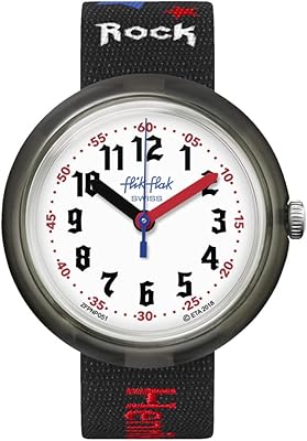 Montre flik flak kids vibes avec bracelet en polyester, noir, montre décontractée 14