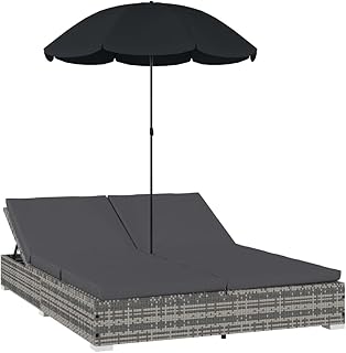 Vedexcel chaise longue d'extérieur avec auvent pour patio, jardin, patio, porche, chaise longue
