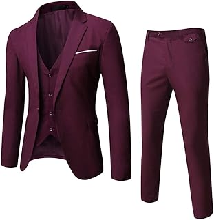 Willfull hommes coupe slim un bouton costume 3 pièces business blazer costume