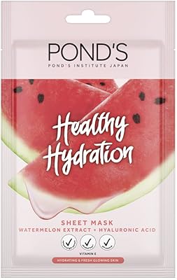 Masque en tissu pond's healthy pour hydrater une peau rajeunie et douce, pastèque