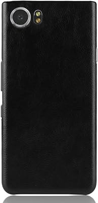 Coque arrière en simili cuir compatible avec blackberry keyone zl one (noir)