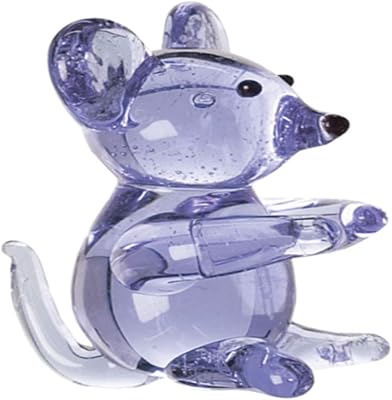 Figurines de souris miniatures en verre