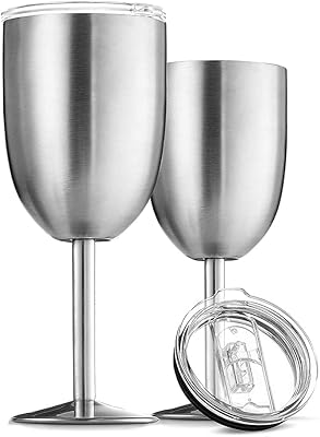 Verres à vin en acier inoxydable 18/8 de qualité supérieure 300 ml. gobelets