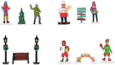 Village de noël paquets de 6 pièces (18 pièces) de polyrésine et accessoires. Diaytar : Parce que bien acheter, c'est économiser