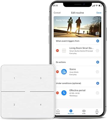 Bouton intelligent broadlink, contrôle à 3 voies avec routine domotique ifttt et alexa