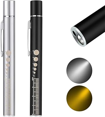 Lumière stylo rechargeable avec pupillomètre led et lumière chaude/blanche, lampe stylo médicale rechargeable