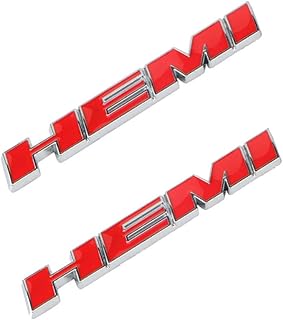 2 pièces/ensemble autocollants d'emblème latéral de carrosserie en métal hemi 3d pour dodge