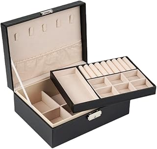 Boîte de rangement de bijoux amater, étui de rangement à double couche, sac de rangement pour présentoir de bijoux, cadeau pour femmes et filles - noir. Profitez des meilleurs deals du Sénégal sur Diaytar
