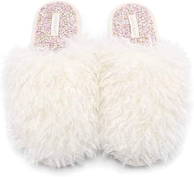 Pantoufles noires moelleuses pour femmes pantoufles de maison confortables en fourrure avec soutien