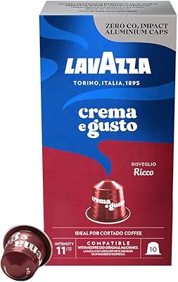 Capsules de café lavazza rico de crema e gusto, arabica et robusta, capsules