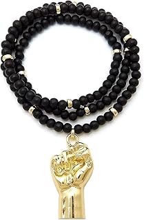 Shiny jewelers usa collier de perles en bois noir multicolore pour homme, bois