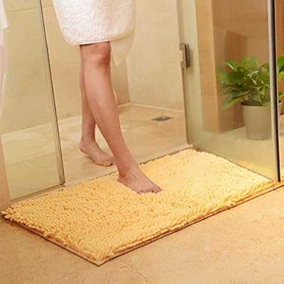Tapis de bain de luxe en chenille taille l, tapis shaggy extra doux
