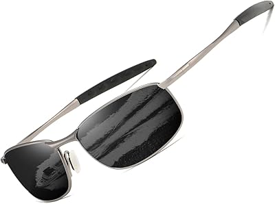 Lunettes de soleil polarisées pour hommes avec monture rectangulaire classique et verres
