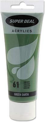 Tube de peinture acrylique super deal de 75 ml, terre verte, modèle n° sd4212-61