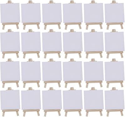 Toyvian mini ensemble de peinture sur toile, planches de toile tendues blanches
