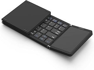 Clavier bluetooth pliable arcvia clavier sans fil portable à trois volets avec pavé