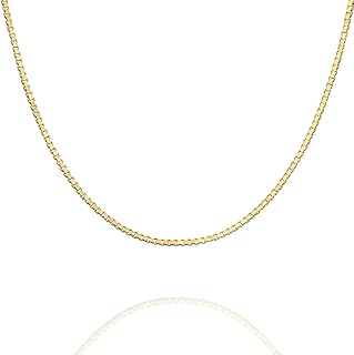 Collier italien en argent sterling 925, plaqué or 22 carats avec diamants carrés