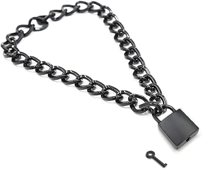 Collier pendentif en forme de coeur sukuba et chaîne en métal avec serrure