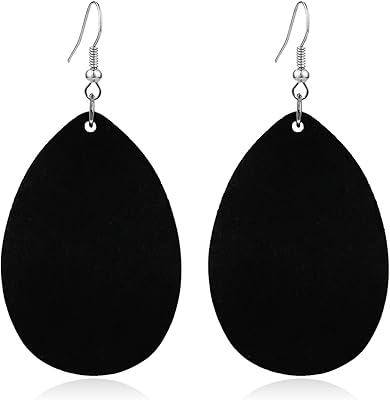 Boucles d'oreilles pendantes géométriques en forme de larme en bois naturel boucles d'oreilles