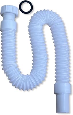 Rallonge de tuyau magique de vidange flexible blanc 1-1/4, salle de bain, lavabo