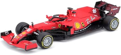 Voiture moulée sous pression p progo ferrari #16 charles leclerc sf21 à l'échelle