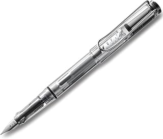 Stylo plume lamy vista transparent à pointe moyenne et encre bleue (l12m)