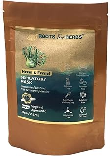 Masque d'épilation aux racines et herbes végétaliennes au neem fenouil épilation du visage