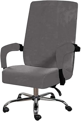 Housse de chaise de bureau dankang avec housses d'accoudoirs en velours extensible housse