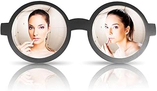 Miroir double mural avec lunettes design 56 cm aspect fish eye