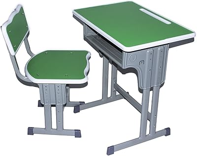 Ensemble table et chaises d'étude pour enfants, hauteur réglable, vert