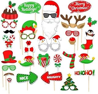 Ensemble d'accessoires de photomaton de noël 32 pièces, cabine photo de noël