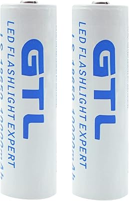 Batterie lithium-ion rechargeable 18650 (bouton supérieur), paquet de 2 10 000 mah 3,7