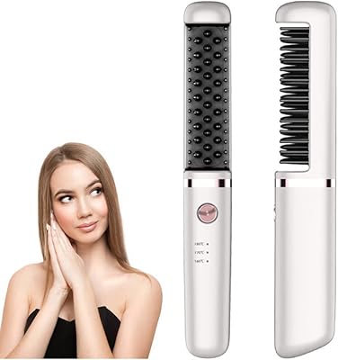 Brosse à lisser les cheveux sans fil usb, peigne à lisser portable, 3