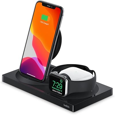 Chargeur sans fil rapide 3-en-1 belkin special edition pour iphone + apple watch
