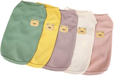 T-shirt moquet pet pure color en coton pour chiens et chats, vert, taille