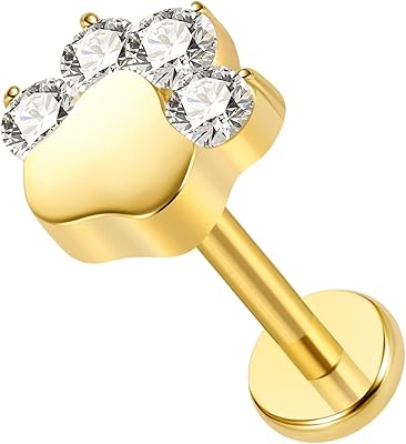 Boucles d'oreilles de cartilage en titane belizadosas g23, 16g g23 à dos plat