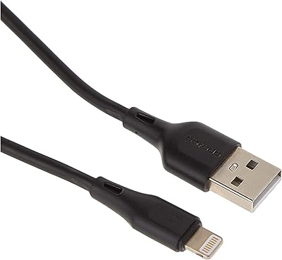 Câble lightning en pvc porodo, 3 m, 2,4 a - noir, pd-u3lc-bk