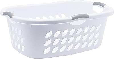 Panier à linge en plastique sterlite blanc hip hold avec poignée en titane