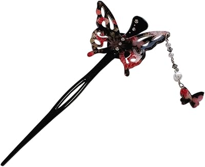 Épingle à cheveux japonaise chirimen kanzashi en forme de papillon