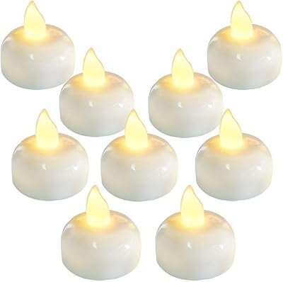 Bougies led flottantes étanches sans flamme amater, paquet de 12 bougies chauffe-plat blanc