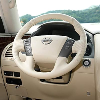 Couvre volant leion en cuir de vachette cousu main pour nissan patrol y62